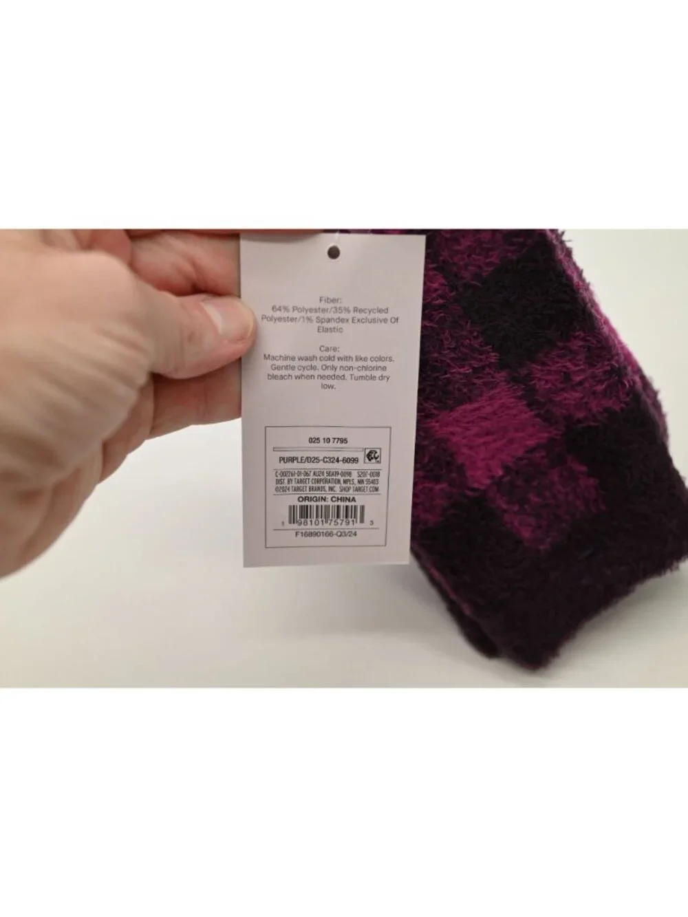 NWT Auden Cozy Crew Socks Shoe Size 4-10 Super Soft Purple Warm Plush Fuzzy